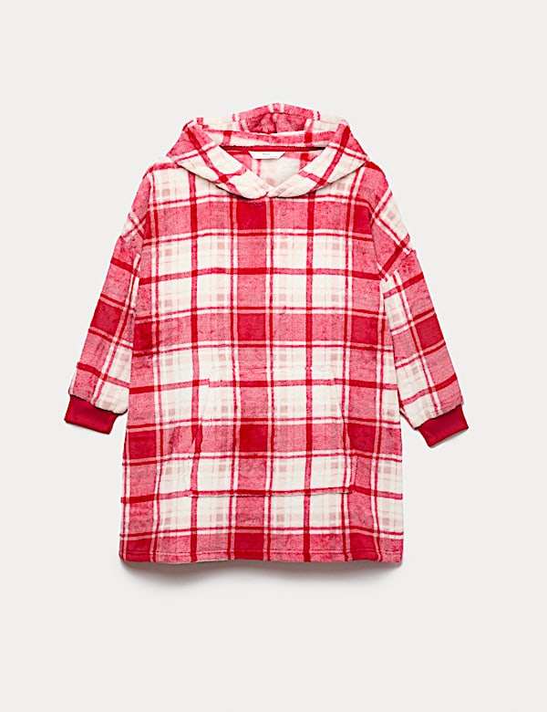 Borg Checked Oversized Hoodie (3-12 Yrs) - AL