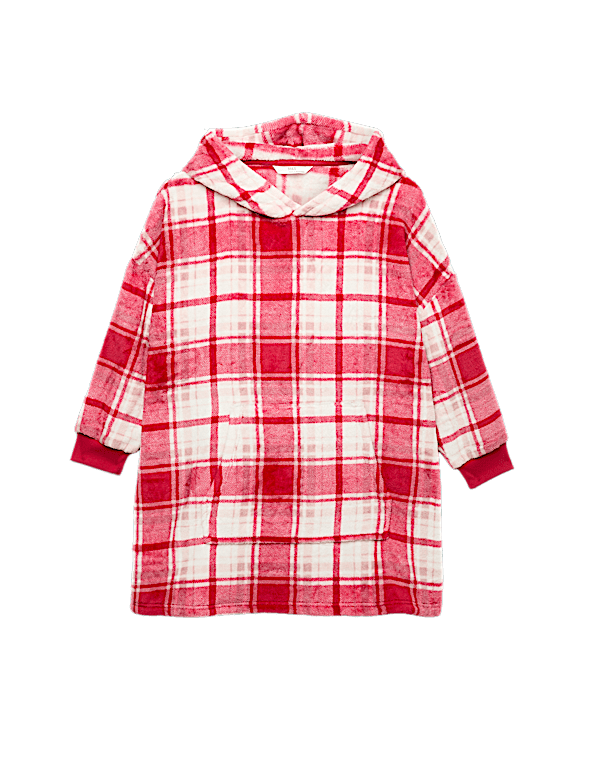 Borg Checked Oversized Hoodie (3-12 Yrs)