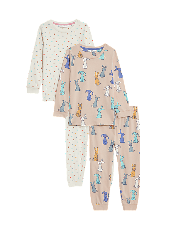 Pack of 2 Pure Cotton Printed Pajamas Set