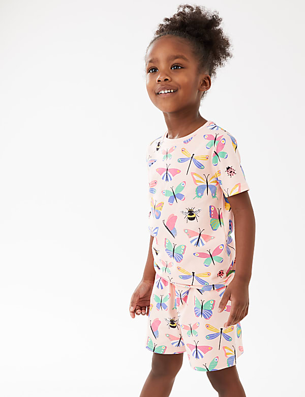 Cotton Rich Butterfly Print Short Pyjamas (12 Mths - 7 Yrs)