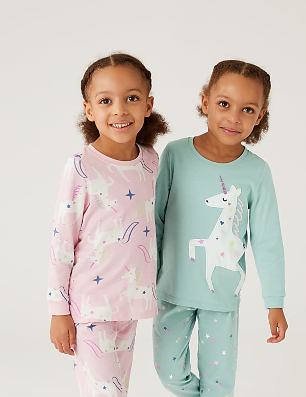 Buy 2pk Pure Cotton Unicorn Pyjama Sets 1 7 Yrs at Marks Spencer