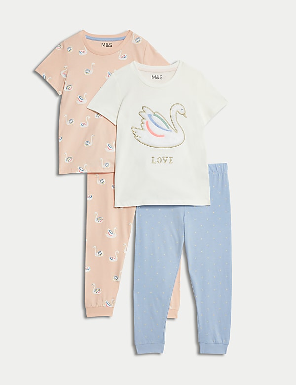 Pack de 2 pijamas de algodón con diseño de cisne (1-8&nbsp;años) - ES