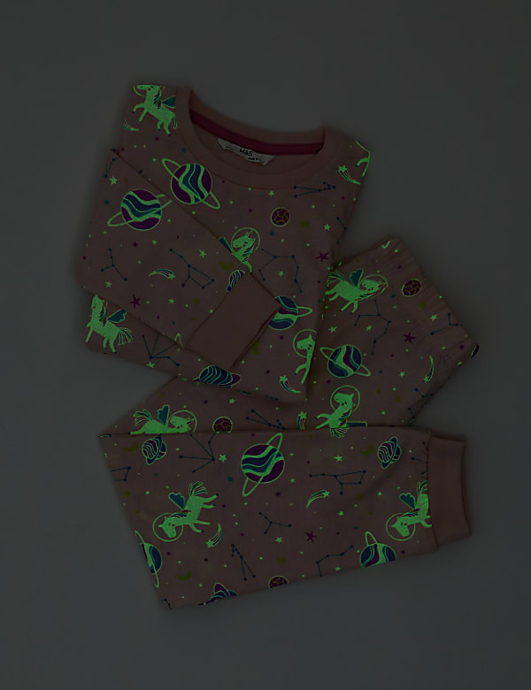 Pure Cotton Glow in the Dark Unicorn Pyjamas (1-8 Yrs)