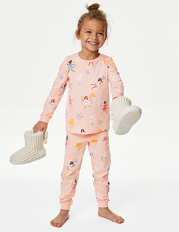 Pure Cotton Fairy Print Pyjamas 1 8 Yrs PINK MIX Pyjamas M S SG