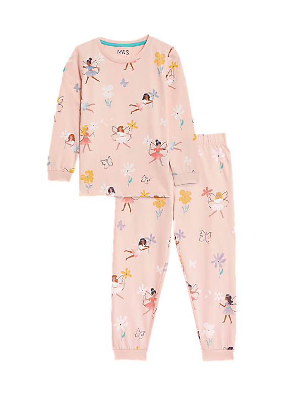 Pure Cotton Fairy Print Pyjamas (1-8 Yrs)