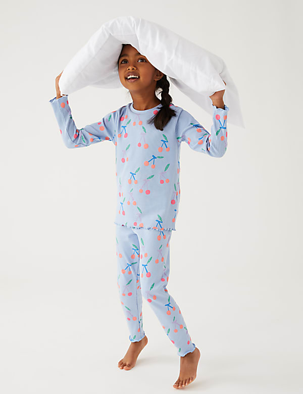 Buy Cotton Rich Cherry Print Pyjamas at Marks Spencer