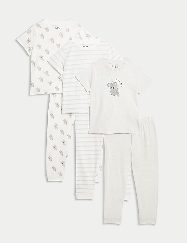 3pk Pure Cotton Koala Pyjamas (1-8 Yrs) - LU