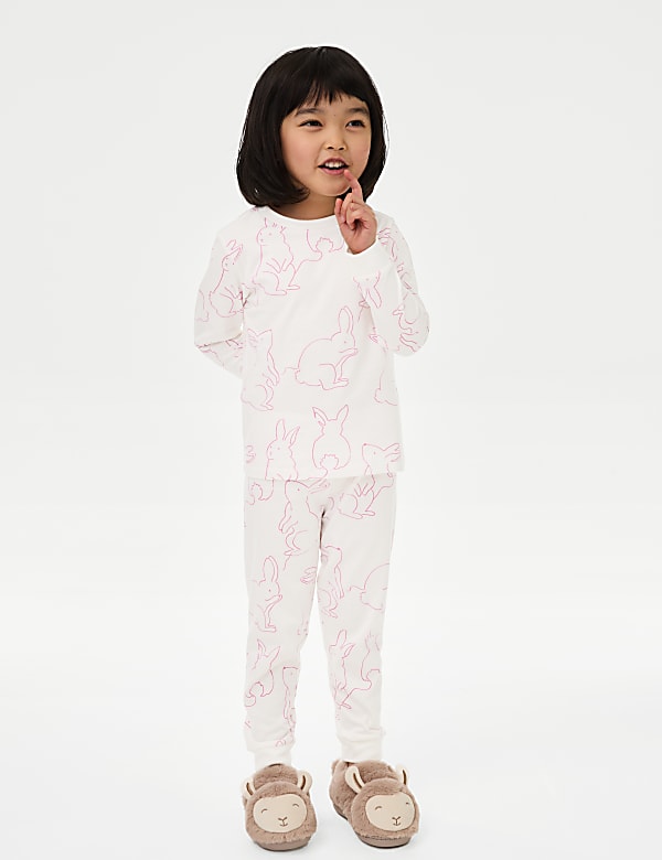 Pure Cotton Bunny Pyjamas (1-8 Yrs)