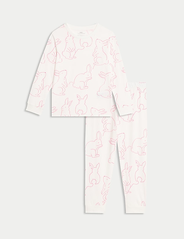 Pure Cotton Bunny Pyjamas (1-8 Yrs) - GR