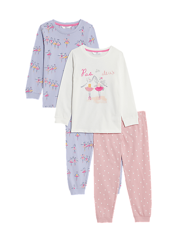 2pk Pure Cotton Ballerina Pyjama Sets (1-8 Yrs)