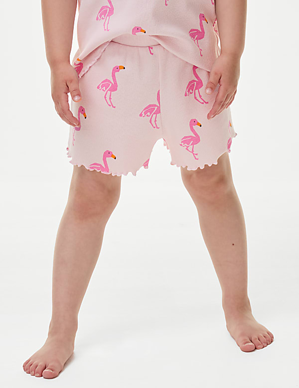 Cotton Rich Flamingo Rib Pyjamas (1-8 Yrs)