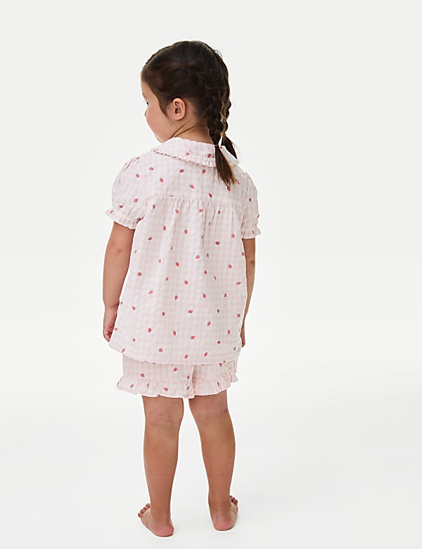 Pure Cotton Strawberry Checked Pyjamas (1-8 Yrs)