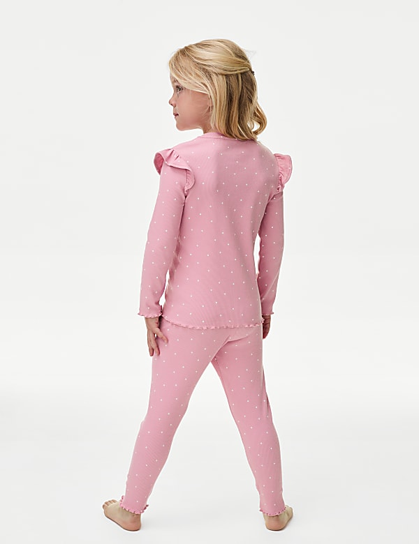 Piżama prążkowana w kropki z mieszanki z przewagą bawełny (1&ndash;8 lat) - PL