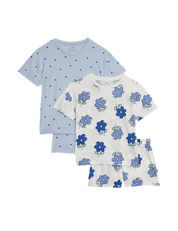 2pk Pure Cotton Floral Pyjama Sets (1-16 Yrs)