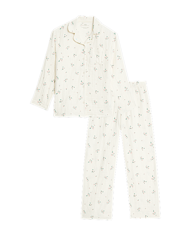 Pure Cotton Floral Pyjamas (1-16 Yrs)