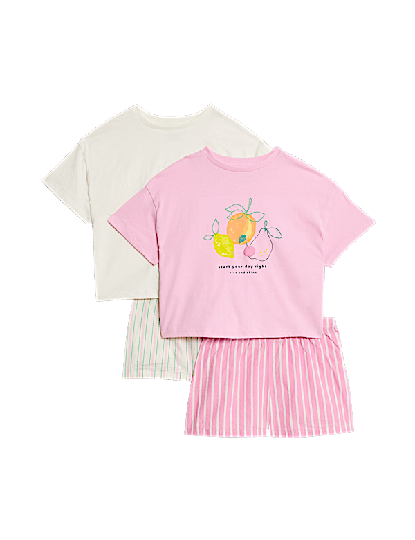 2pk Pure Cotton Fruit Pyjama Sets (1-16 Yrs)