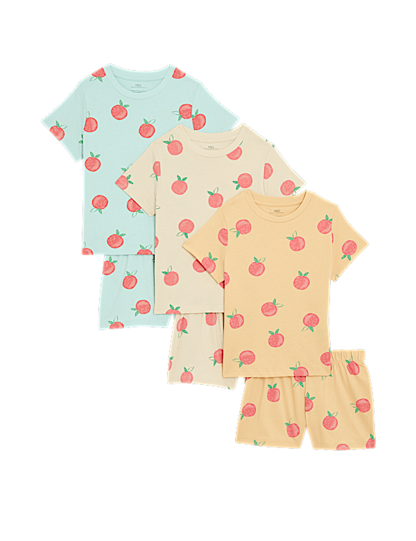 3pk Pure Cotton Fruit Pyjama Sets (1-8 Yrs)