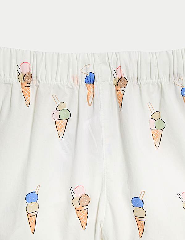 Pure Cotton Ice Cream Print Pyjamas (1-8 Yrs)