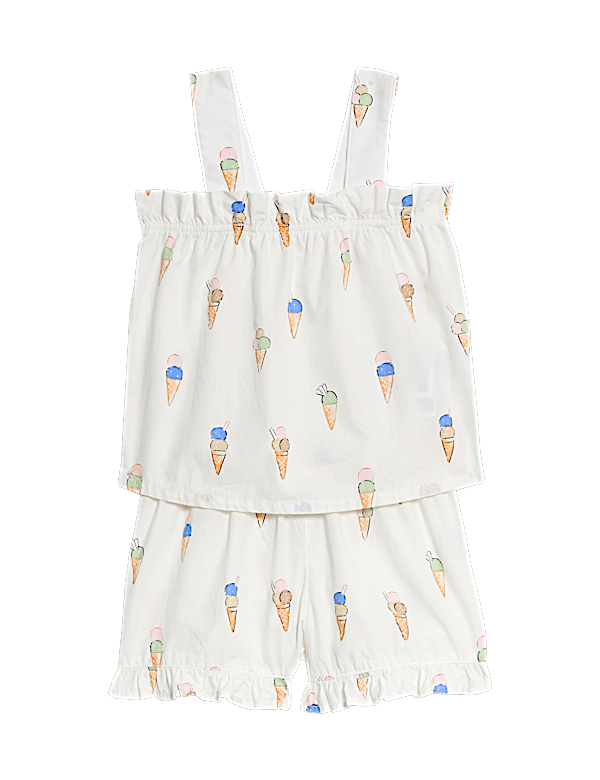 Pure Cotton Ice Cream Print Pyjamas (1-8 Yrs)
