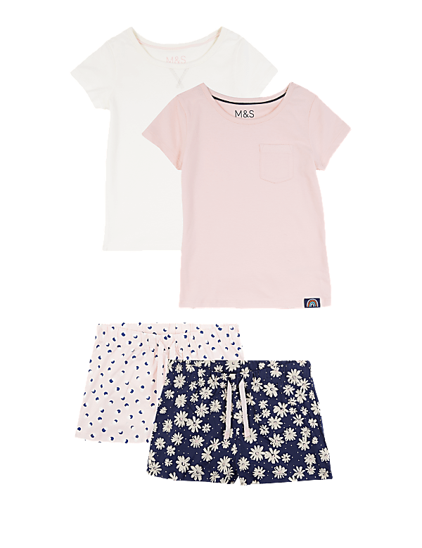2 Pack Floral Short Pyjama Sets (1-7 Yrs)
