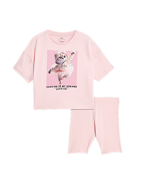 Cotton Rich Ballet Cat Pyjamas (1-8 Yrs)