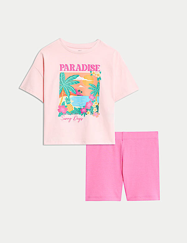 Pyjama en coton à motif tropical (du 1 au 8 ans) - FR