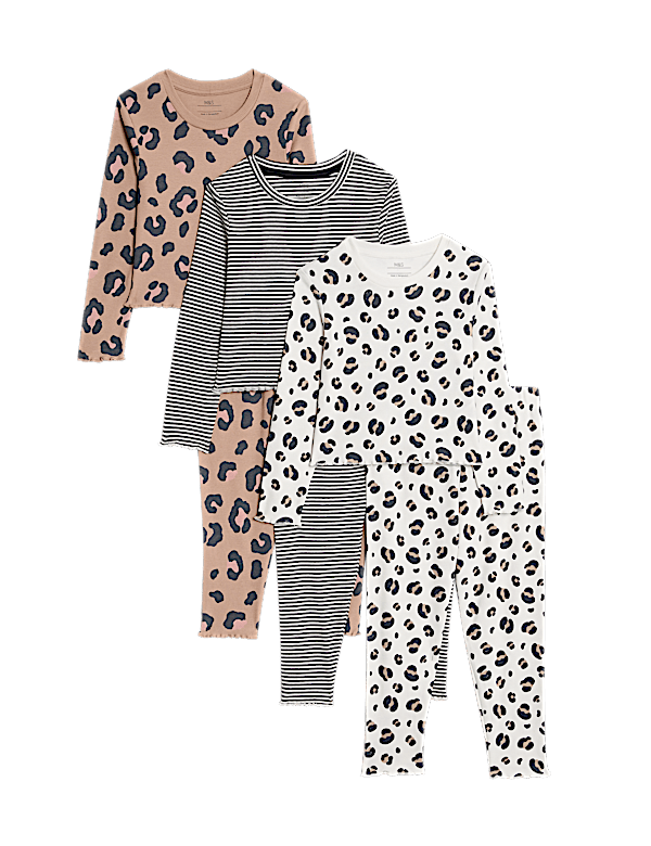 3pk Animal Print Pyjama Set (1-8 Yrs)