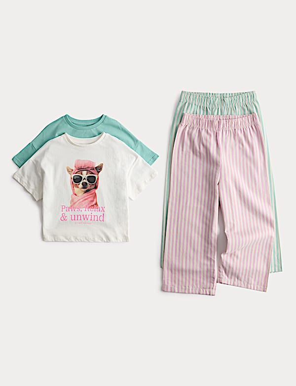 2 Pack Pure Cotton Dog Graphic Pyjama Sets (1-8 Yrs)