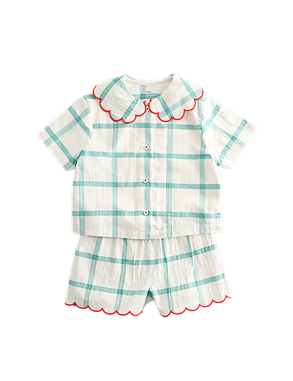 Kids' Seersucker Checked Sleepytime Pyjamas (9 Mths-8 Yrs)