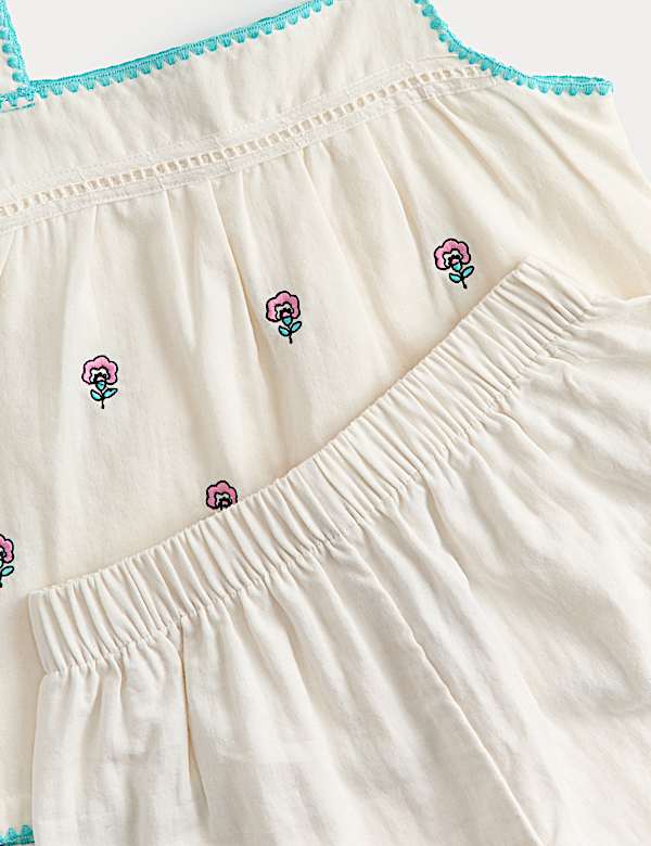 Pure Cotton Embroidered Short Pyjamas (1-8 Yrs)