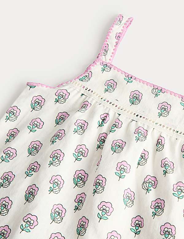 Pure Cotton Flower Print Pyjamas (1-8 Years)