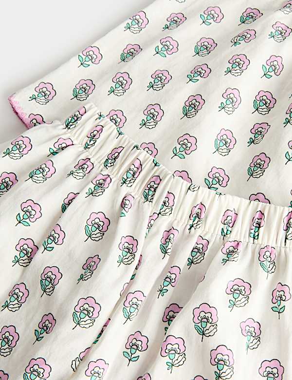 Pure Cotton Flower Print Pyjamas (1-8 Years)