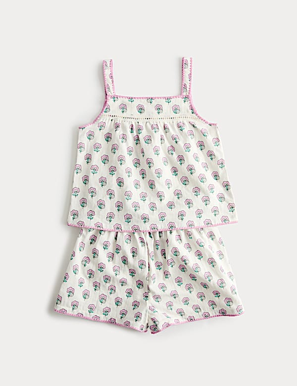 Pure Cotton Flower Print Pyjamas (1-8 Years)