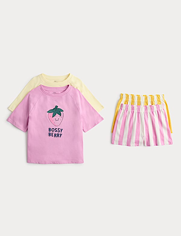 2 Pack Pure Cotton Pyjama Sets (1-8 Yrs)