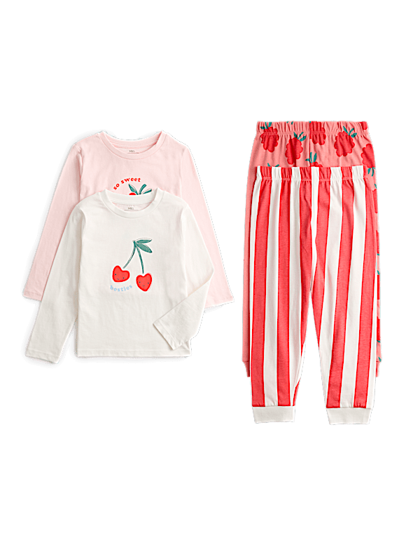 2 Pack Pure Cotton Fruit Graphic Pyjama Sets (1-8 Yrs)