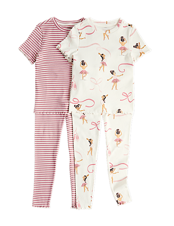2 Pack Cotton Rich Pyjama Sets (1-8 Yrs)