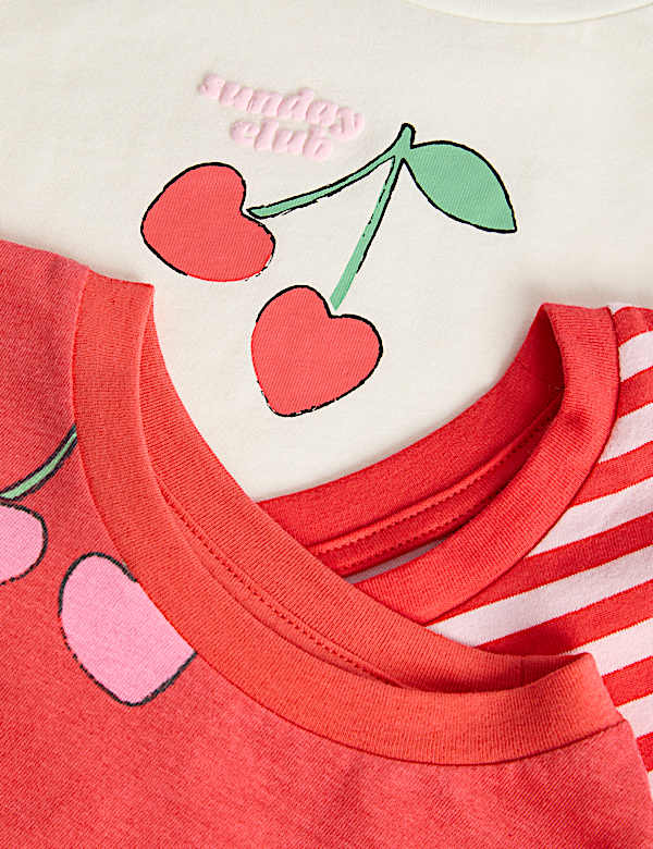 Lot de 3 ensembles pyjamas 100 % coton &agrave; motif graphique fruit (du 12 mois au 8 ans) - CA