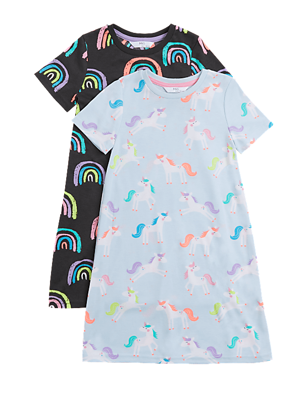 Printed Round Neck Night Dress