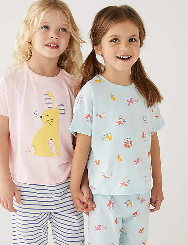2pk Pure Cotton Bunny Pyjama Sets