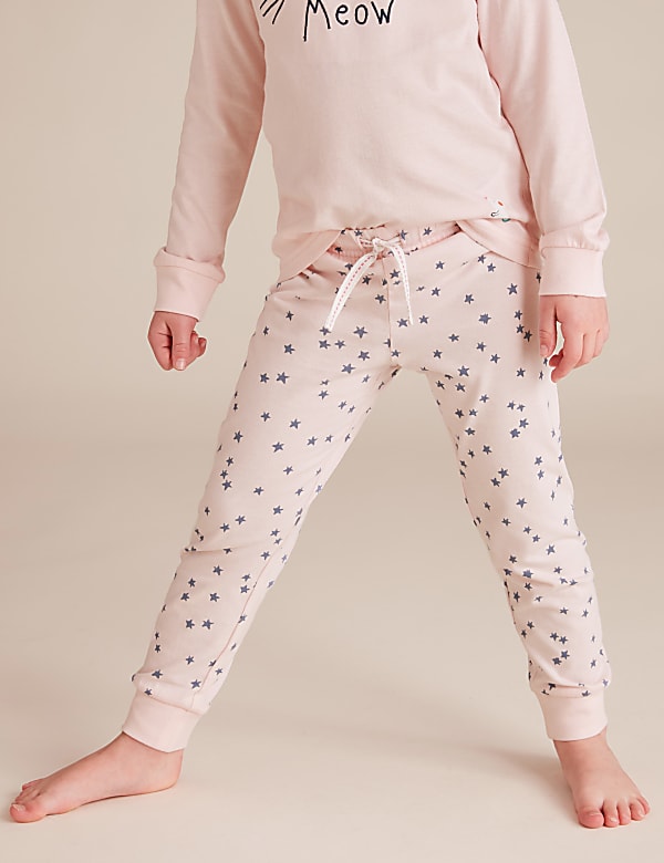 2pk Pure Cotton Cat Pyjama Sets (1-7 Yrs)