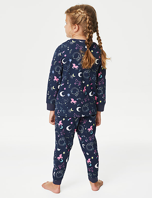 Pure Cotton Glow In The Dark Unicorn Pyjamas (1-8 Yrs)