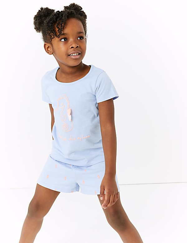 2 Pack Pure Cotton Short Pyjama Set (1-7 Yrs)