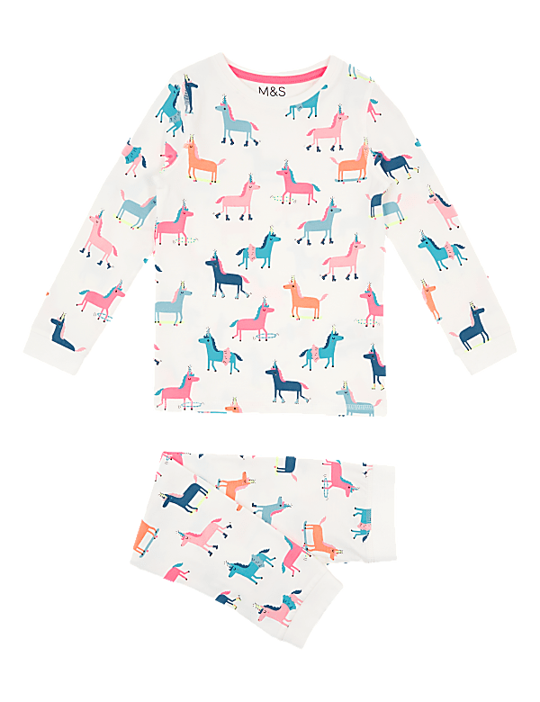 Cotton Rich Unicorn Print Pyjama Set