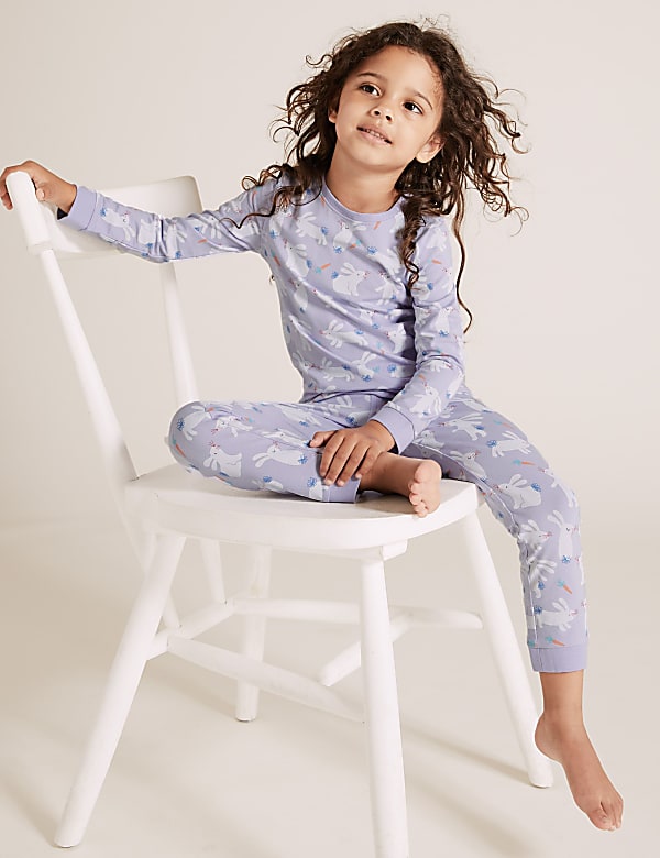 Pyjama en coton a imprime lapin du 1 au 7 ans