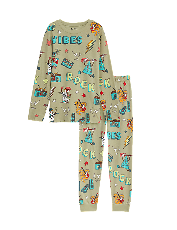 Cotton Rich Slogan Christmas Pyjamas (1-16 Yrs)