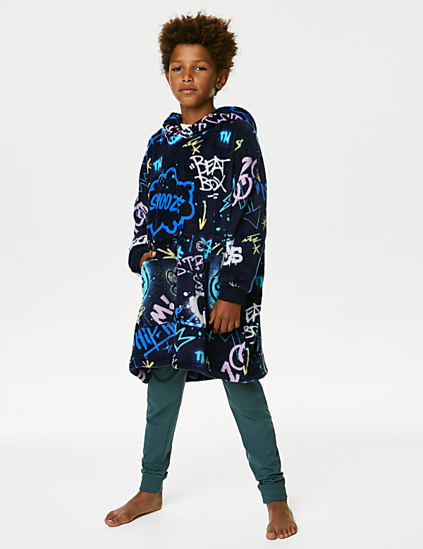 Fleece Graffiti Oversized Hoodie (7-16 Yrs)