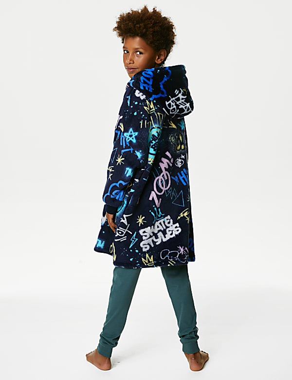 Fleece Graffiti Oversized Hoodie (7-16 Yrs)