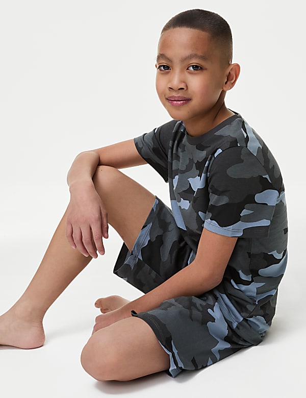 Pyjama 100 coton a motif camouflage du 7 au 14 ans CARBON Pyjamas M S CH