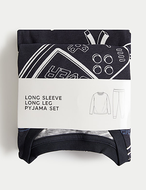 Pure Cotton Gaming Print Pyjamas (7-14 Yrs)