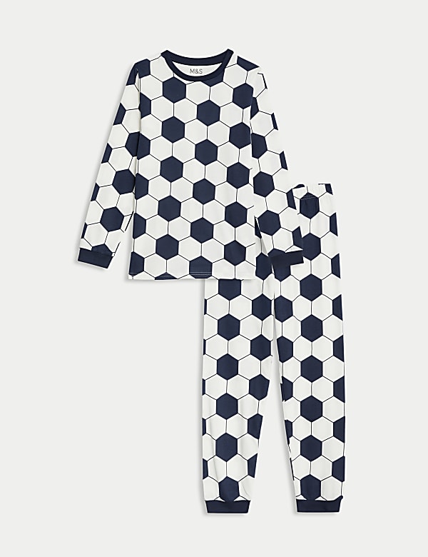 Pure Cotton Football Pyjamas 7 14 Yrs NAVY MIX Pyjamas M S UA